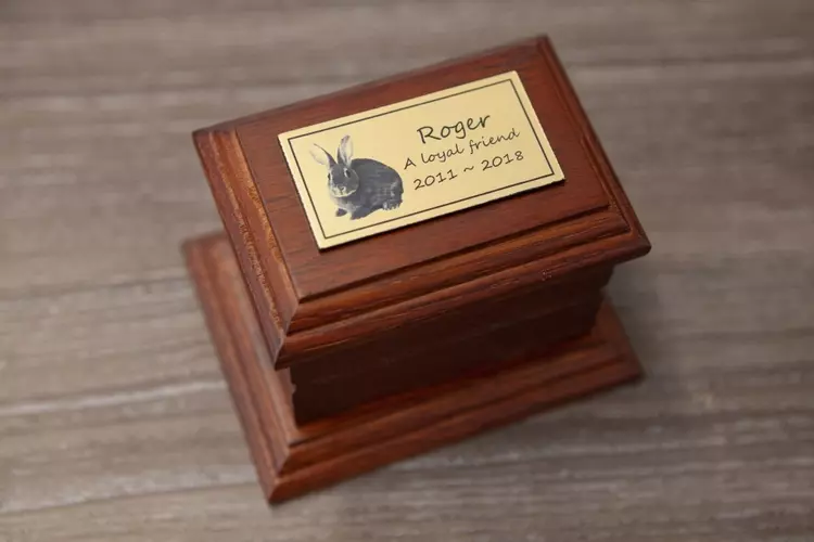 Dark Mahogany Wooden Casket for Small Pet